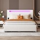 preview thumbnail 2 of 29, Queen Platform Bed with RGB LED, Trundle, and Storage