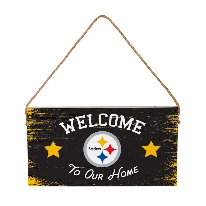 Pittsburgh Steelers Wooden Door Decor Wall Sign - Multi-Color