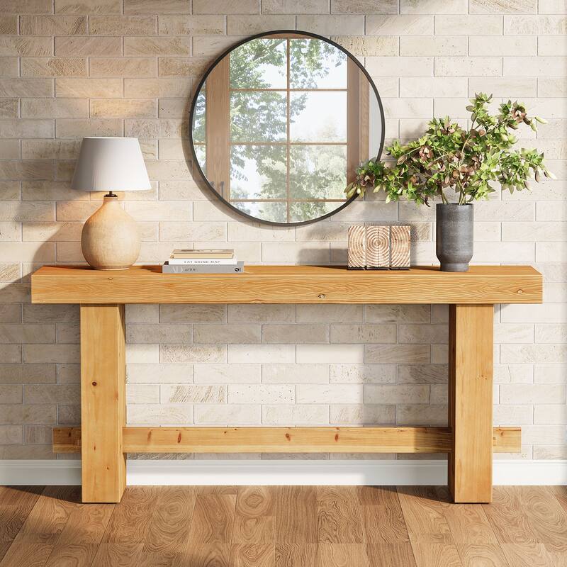 63" Long Console Table with Wooden Entryway Table for Living Room - Large