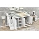 preview thumbnail 13 of 16, Twin Size Functional Loft Bed with 2 Wardrobes, 2 Drawers, 3 Shelves and Storage Staircase, Solid Wood Bed Frame with Guardrail