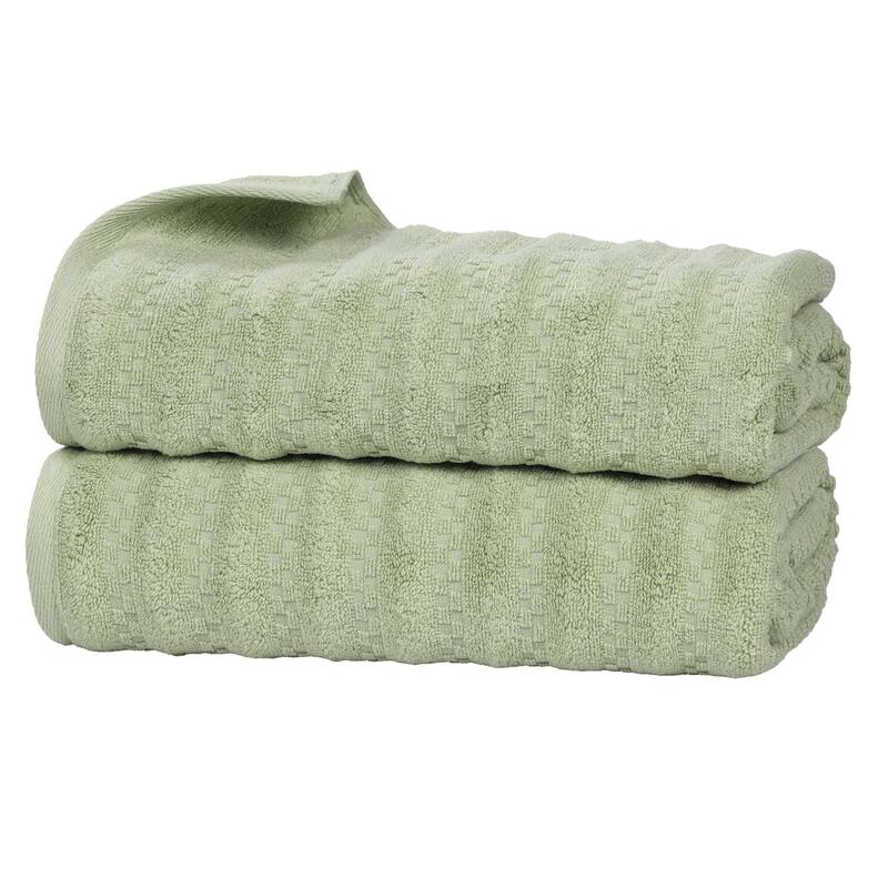 Superior Zuma Zero Twist Cotton Medium Weight Soft Absorbent Bath Sheets, Set of 2