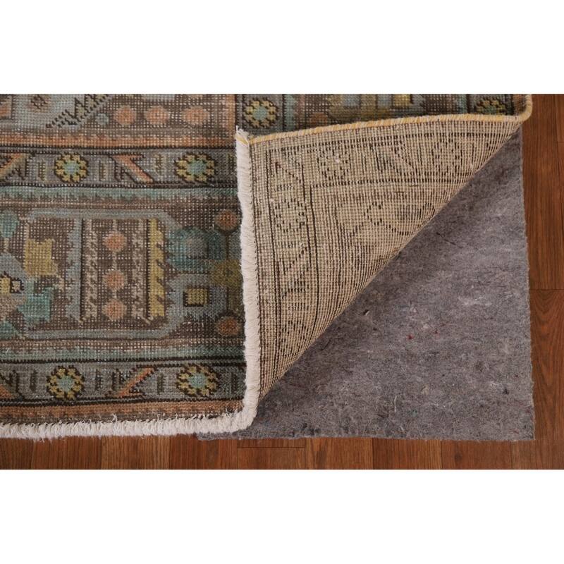 Hand Knotted Oriental 100% Wool Carpet Traditional Medallion Greys & Charcoal Tabriz Area Rug - 11' 2'' X 7' 11''