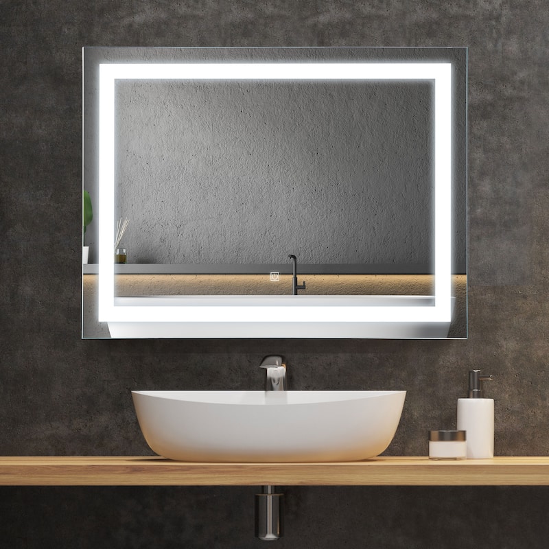 32" x 24" LED Illuminated Bathroom Mirror with Dimmable Memory Touch