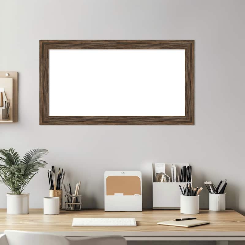 Amanti Art Regis Barnwood Grey Narrow Framed Dry Erase Magnetic Board