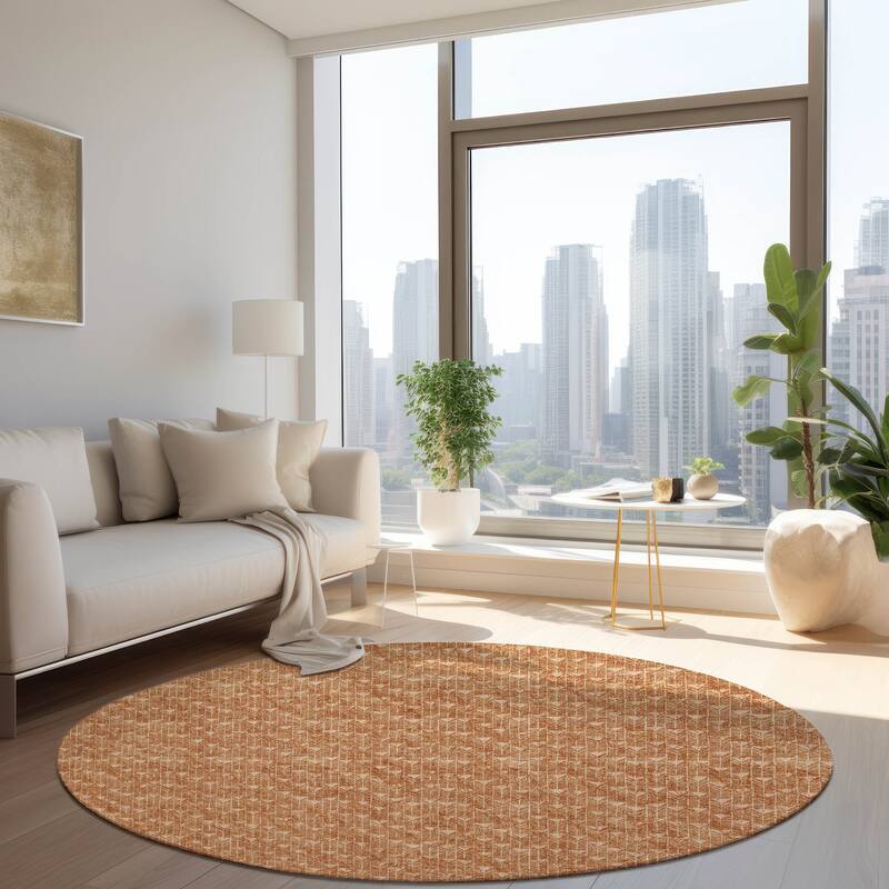 Almora Sleek Geometric Weather Resistant Classic Meets Modern Outdoor Rug