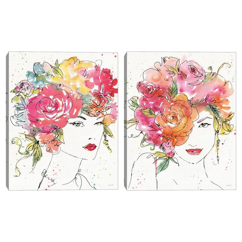 Floral Figures I-IV by Anne Tavoletti Canvas Art Prints