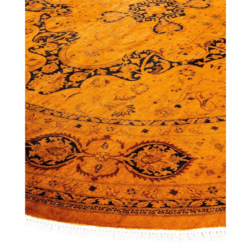 Fine Vibrance, One-of-a-Kind Hand-Knotted Area Rug - Gold, 7' 1" x 7' 1" - 7' 1" x 7' 1"