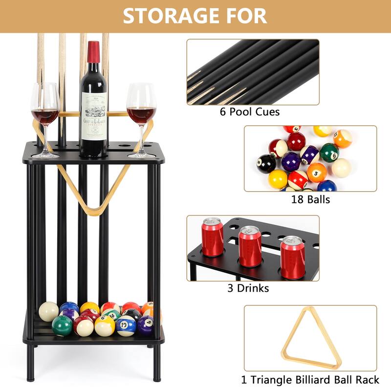Floor Stand Billiard Stick Holder for Billiard Room Game Room Club