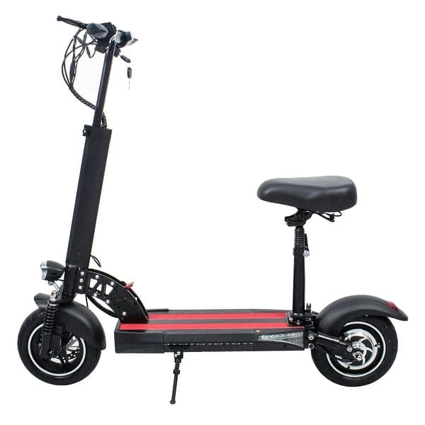 slide 2 of 7, 500W 48V 12.5ah E-Scooters Off Road Foldable 10 inches Long Range E-Scooter With Seat Black