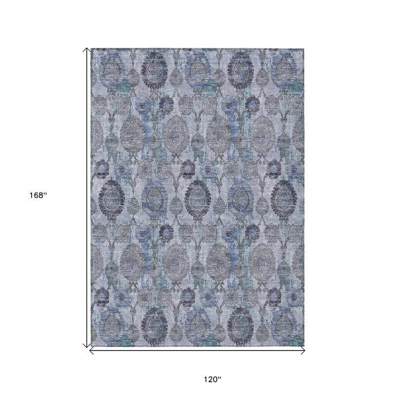 HomeRoots Damask Transitional Rectangle Outdoor Rug