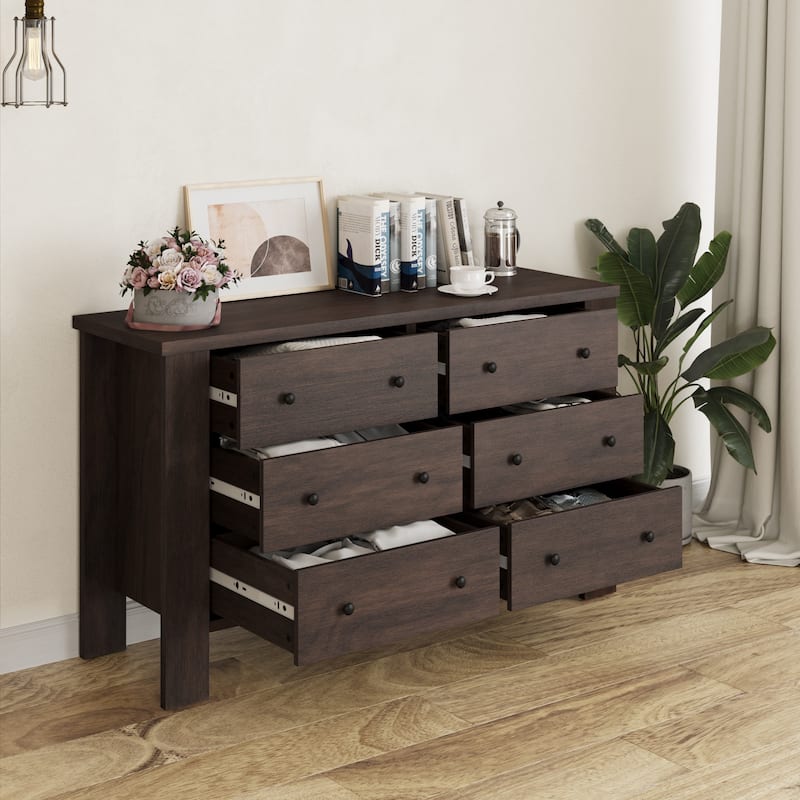 6 Drawer Dresser For Bedroom With Modern Style