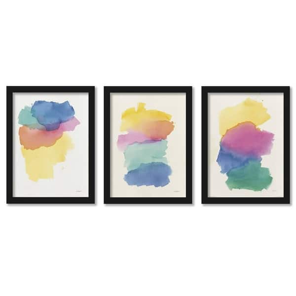 Colorburst Ombre Mike Schick Abstract 3 Piece Framed Gallery Art Set