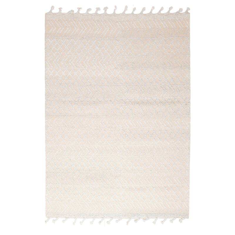 ECARPETGALLERY Braid weave Sienna Light Grey Wool Rug - 5'2 x 7'2