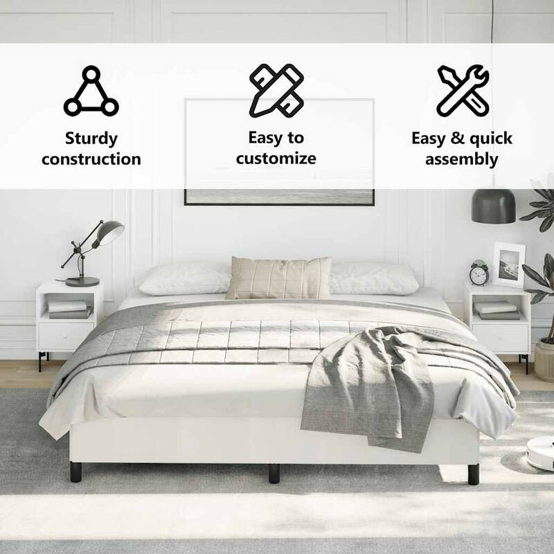 vidaXL Bed Frame, Faux Leather, No Mattress