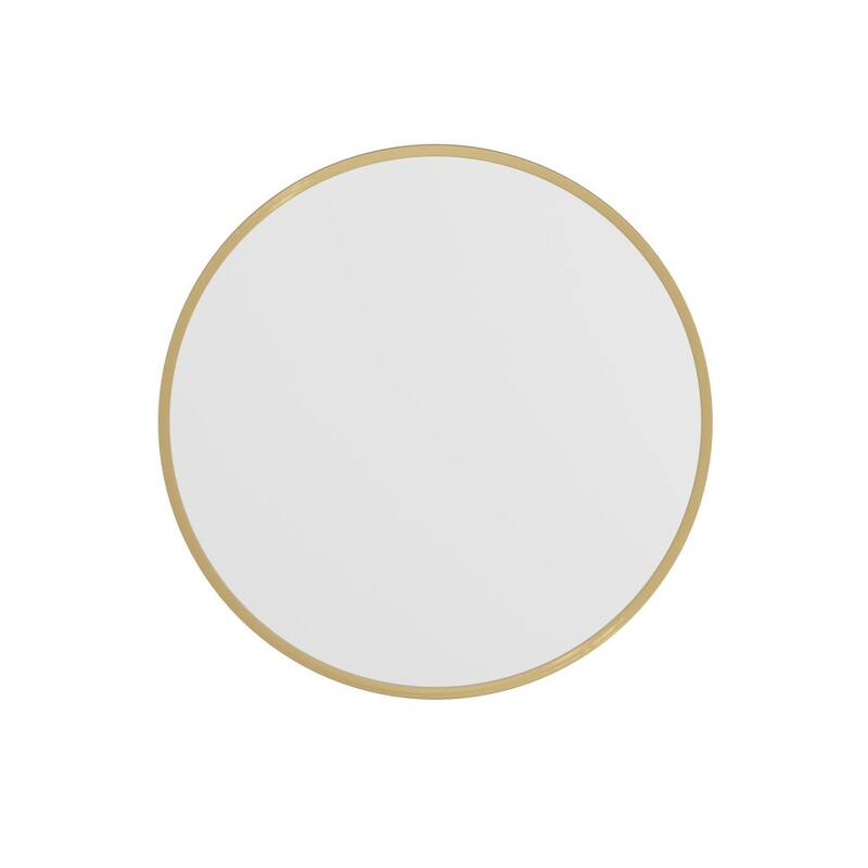 Wall Mount Shatterproof Round Accent Wall Mirror with Metal Frame
