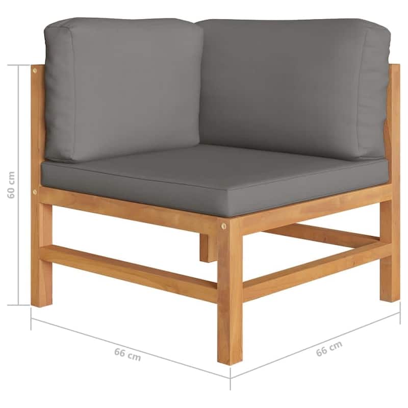 vidaXL Garden Lounge Set Patio Sectional Sofa with Cushions Poly Rattan Brown - 26" x 26" x 23.6"