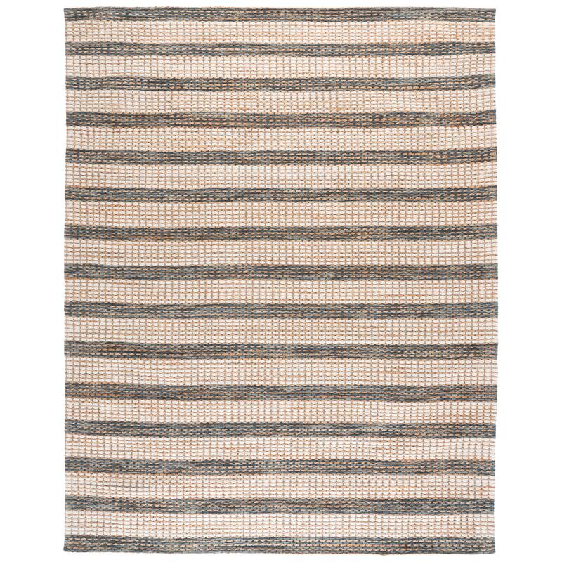Martha Stewart by SAFAVIEH Handmade Halldis Jute Rug - 9' x 12' - Natural/Dark Blue