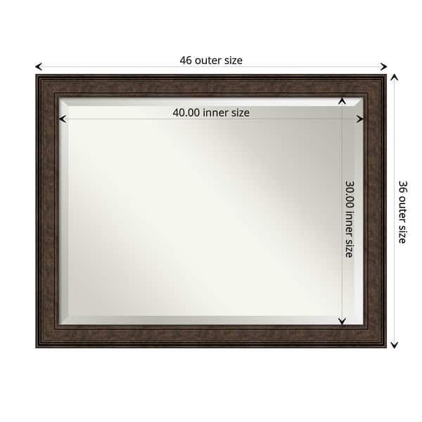 dimension image slide 1 of 6, Beveled Bathroom Wall Mirror - Ridge Bronze Frame