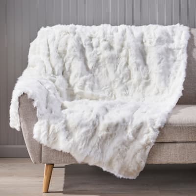 Akers Glam FauxFur Throw Blanket by Christopher Knight Home