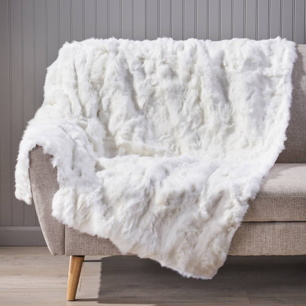 Akers Glam FauxFur Throw Blanket by Christopher Knight Home