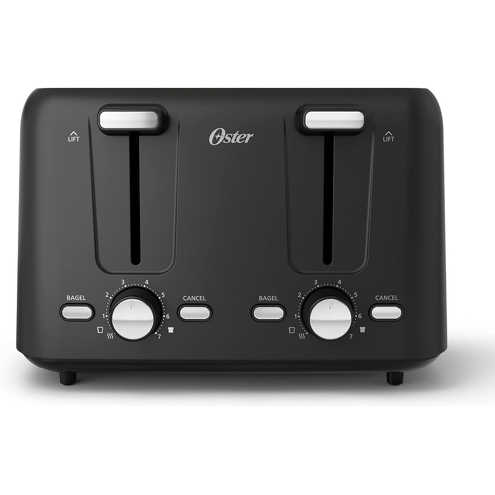 Oster 4-Slice Toaster w/ Extra Wide Slots Bagel & Toast Lift, Gray