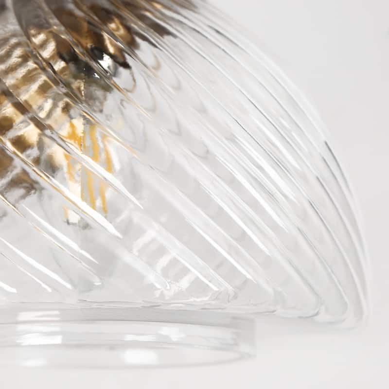 Draki Mid-century Modern Gold Unique Dome Glass Bathroom Light Crooked Vintage Armed Wall Sconce - W 6.7" x H 8.7" x D 10.6"