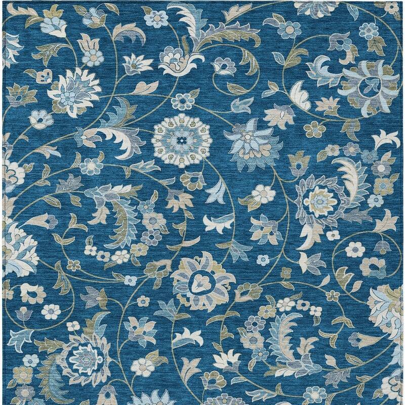HomeRoots Floral Transitional Rectangle Outdoor Rug