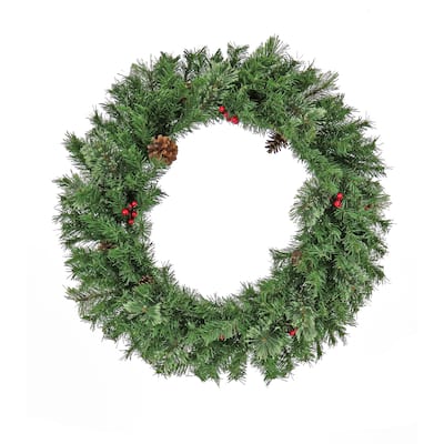 National Tree Company 30 in. Wreath with Pinecones and Red Berries - 30 in