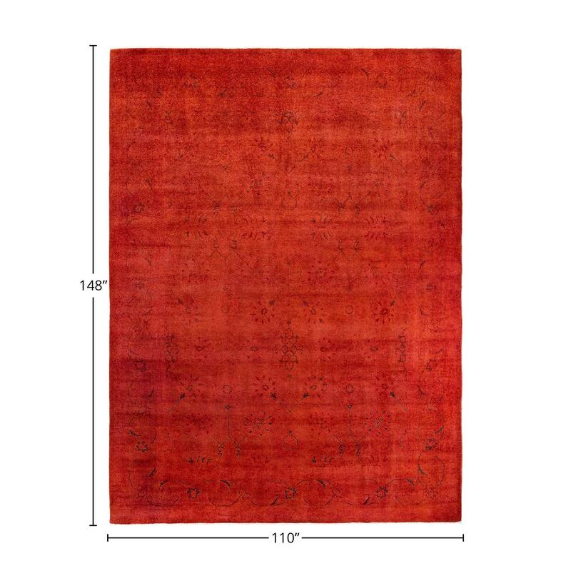 Vibrance, One-of-a-Kind Hand-Knotted Area Rug - Orange, 9' 2" x 12' 4" - 9' 2" x 12' 4"