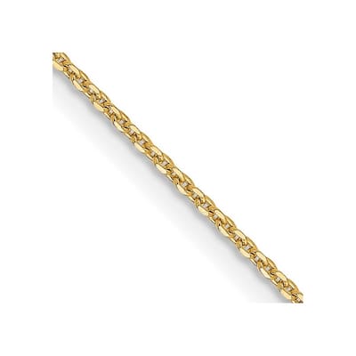 Curata Italian 14k Yellow Gold 1mm Diamond-Cut Cable Chain Necklace Options: 16 18 20