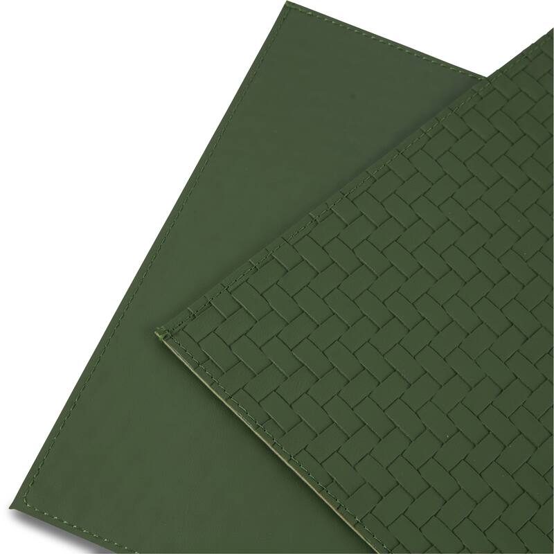 Dainty Home Lausanne Premium Vegan Leather Reversible 2 Pattern Rectangular Placemat Set Of 4