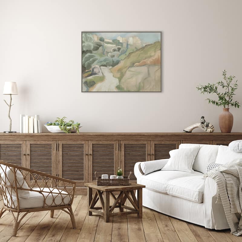 Afternoon Forest Hike by Urban Road Framed Canvas Wall Art Print - Sylvie Greywash
