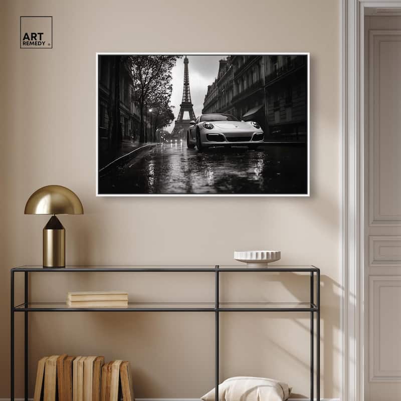 Driving in the Rain Paris Canvas by Art Remedy