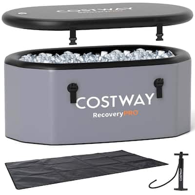 Costway XL 129 Gal Oval Ice Bath Tub for Athletes with Cover Hand Pump - See Details
