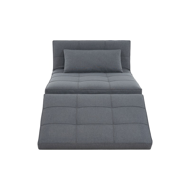 Sleeper Chair Bed, 4 In 1 Multi-Function Convertible Ottoman Bed, Breathable Linen Bed Chair, Convertible Sofa Bed