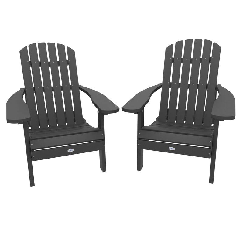 BAHIA VERDE OUTDOORS Cape Folding and Reclining Adirondack Chair Set - Black Sand