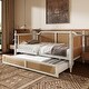 preview thumbnail 2 of 8, Traditional Style Rattan Twin Size Daybed with Twin Size Trundle ,Antique White
