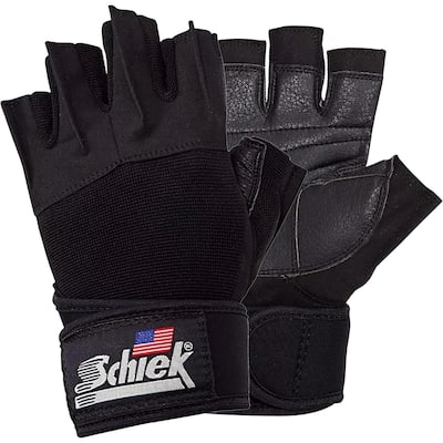 540 Unisex Platinum Lifting Gloves with Wrist Wraps, Black, Size Medium