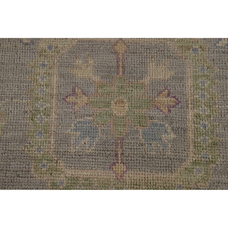 Grey Oushak Turkish Area Rug Handmade Vegetable Dye Wool Carpet - 9'3" x 12'0"