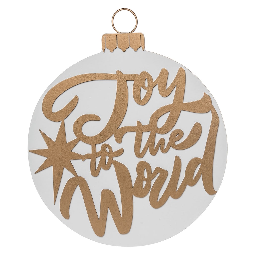 Transpac Wood 12.68 in. Multicolored Christmas Ornament Wall Decor