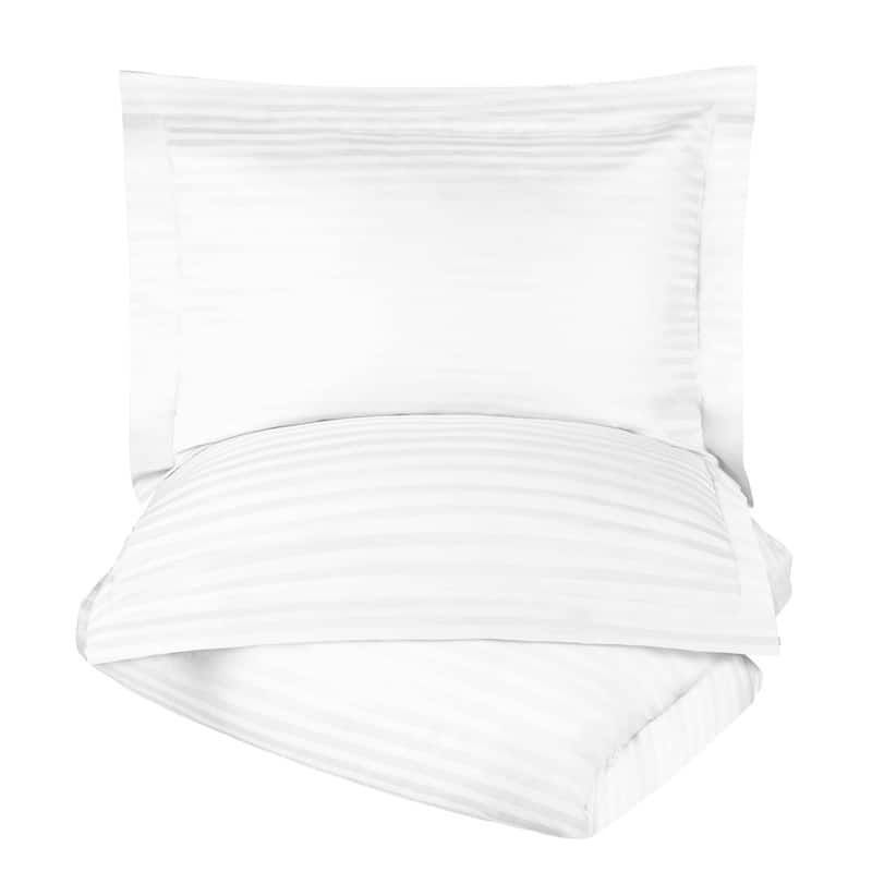 Superior 400 TC Stripe Egyptian Cotton Sateen Duvet Cover Set