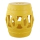 preview thumbnail 52 of 78, Lucky Coins 16" Chinese Ceramic Drum Garden Stool Matte Yellow