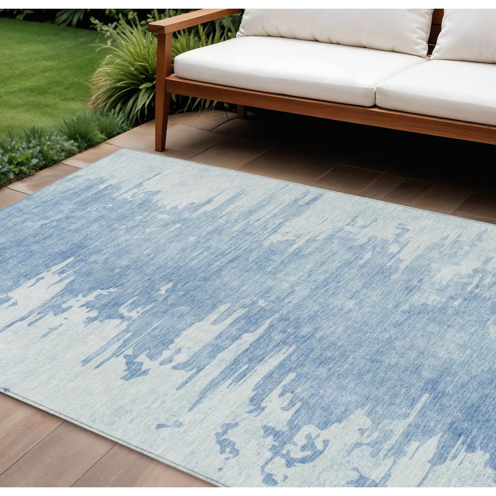 HomeRoots Abstract Transitional Rectangle Outdoor Rug