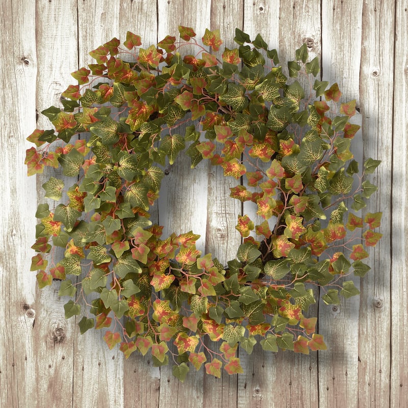 National Tree Company Artificial Autumn Wreath, Decorated with Ivy, Autumn Collection, 24 inches - 24 in