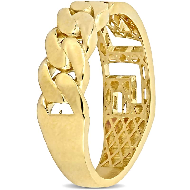 Miadora Interlocking and Greek Key Design Ring in 14k Yellow Gold