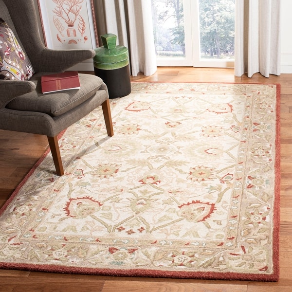 slide 2 of 33, SAFAVIEH Handmade Anatolia Adella Traditional OrientalWool Rug 3' x 5' - Beige/Rust