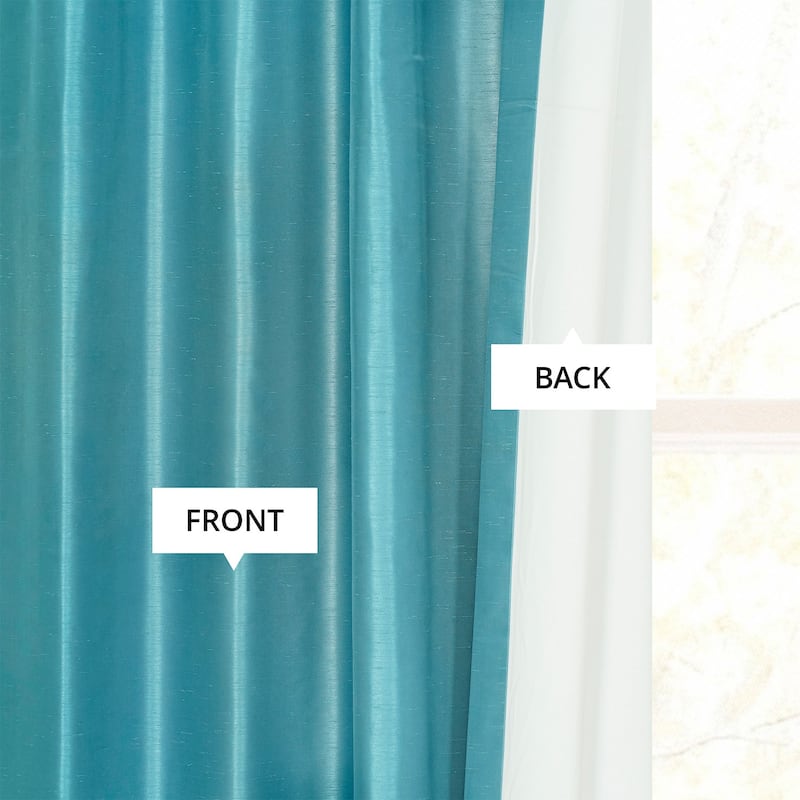 Exclusive Fabrics Textured Faux Dupioni Silk Thermal Blackout Curtains (1 Panel)