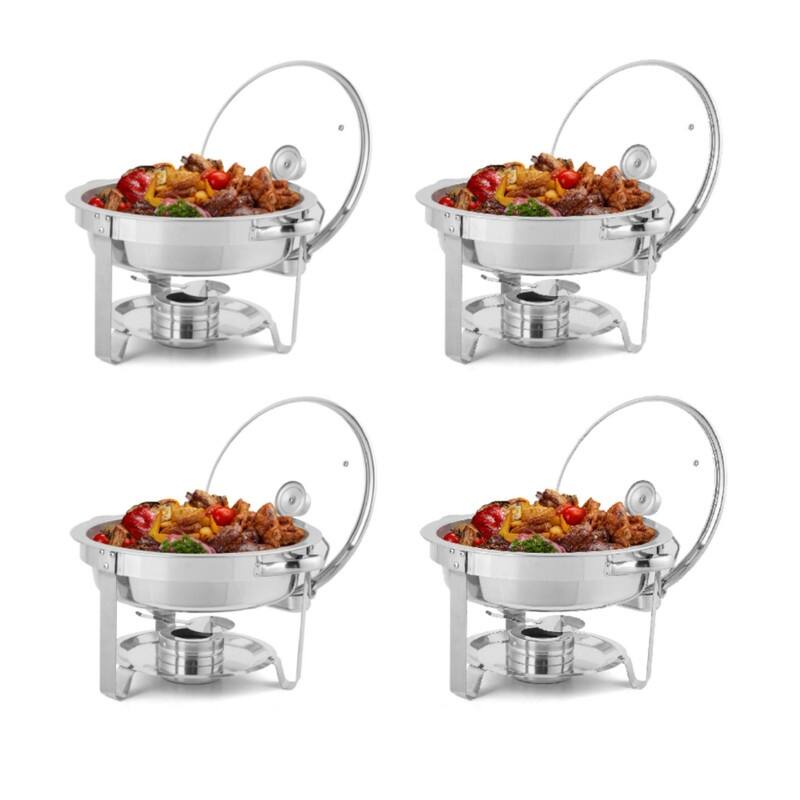 2 Set Stainless Steel 5 Quarts Round Chafing Dish Bed Bath & Beyond