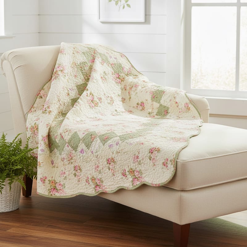 Greenland Home Fashions Bliss 100% Cotton Authentic Patchwork Throw Quilt