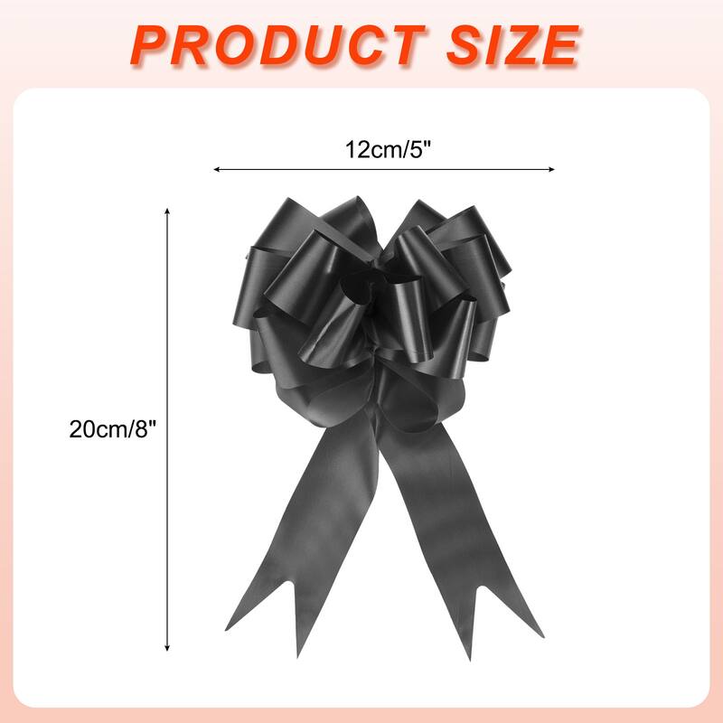 10pcs Large Pull Bow Big Gift Wrapping Bows Ribbon for Christmas Bow - Black - 5 Inch
